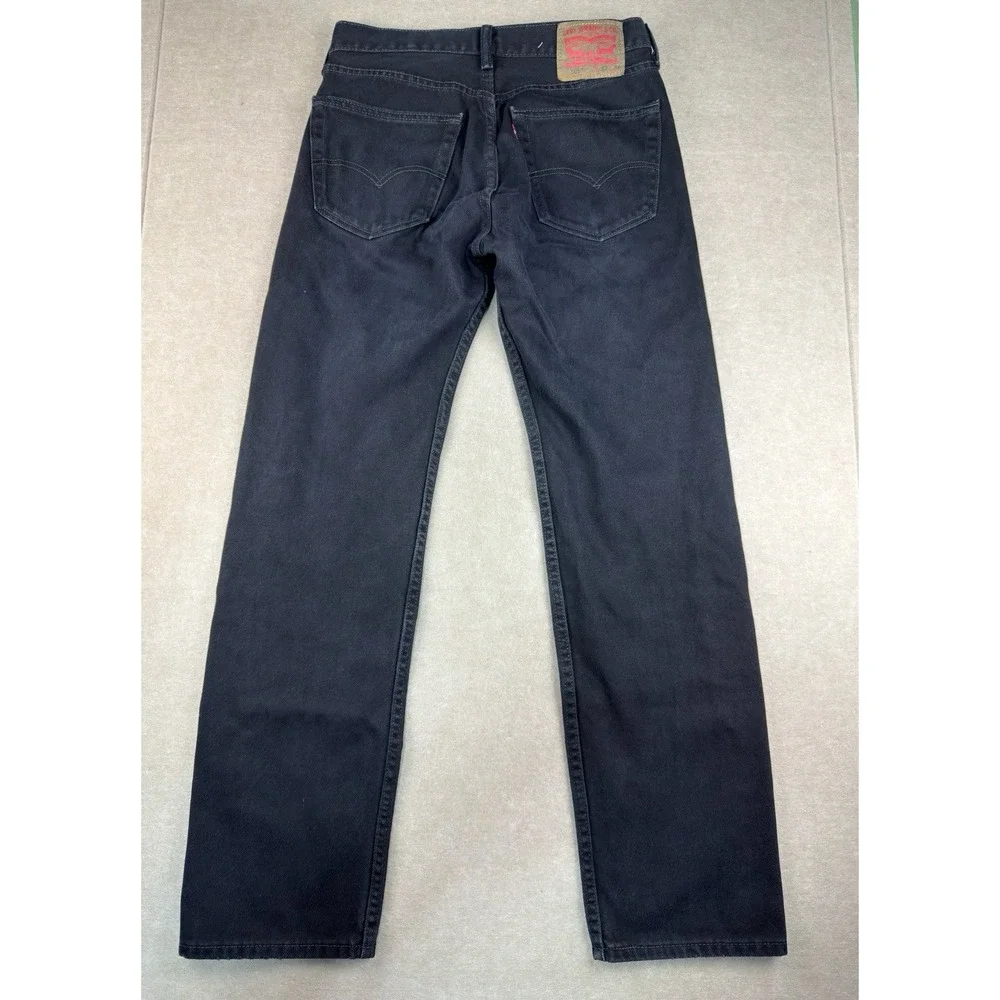 Levi’s 505 Men’s Jeans 32x34 Faded Black Denim‎ Mid Rise Straight Leg Dark Wash